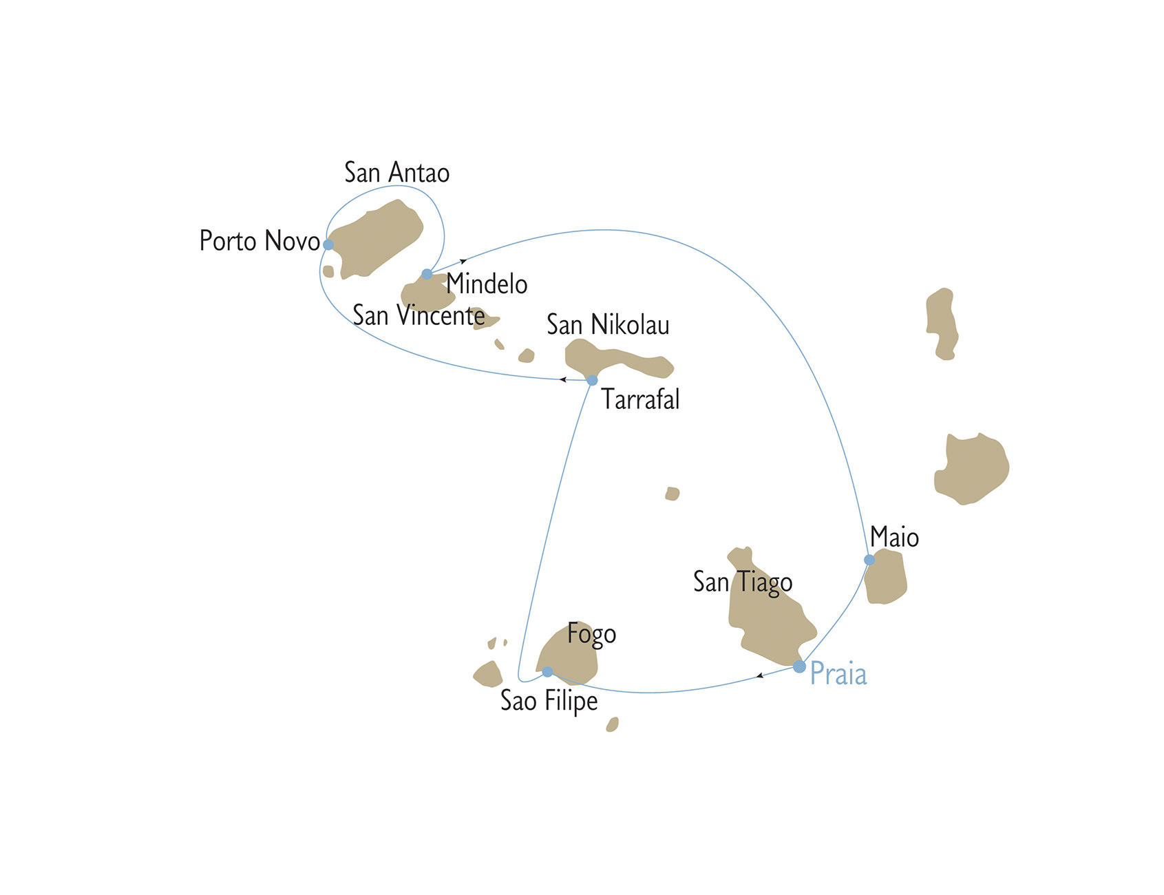 Senegal and Gambia Yacht Cruise Map Senegal and Gambia Yacht Cruise Map