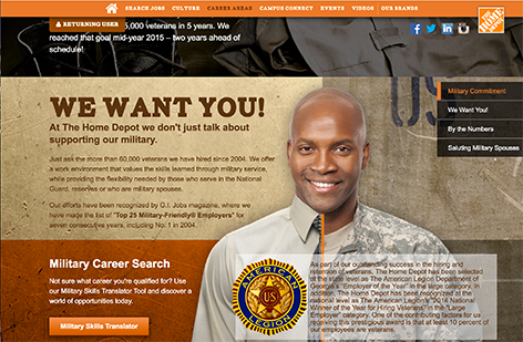 Home Depot veterans site