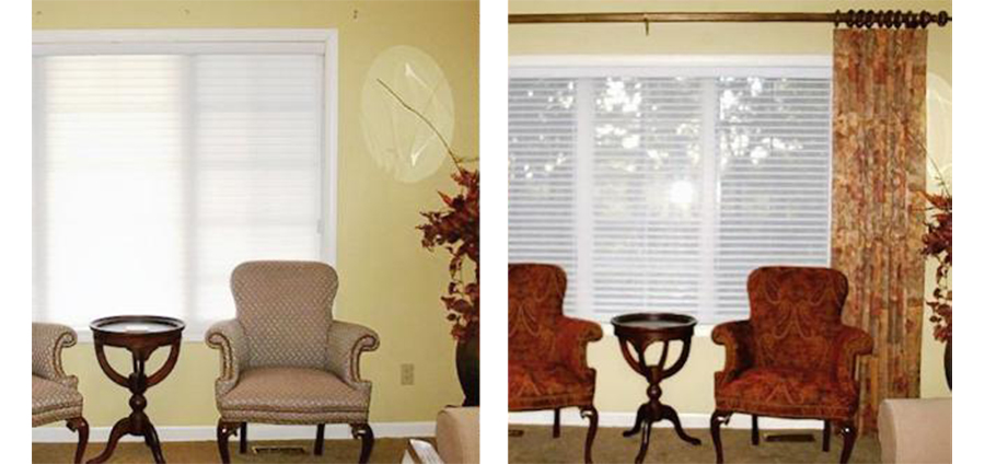 Reupholstry, new draperies and hardware