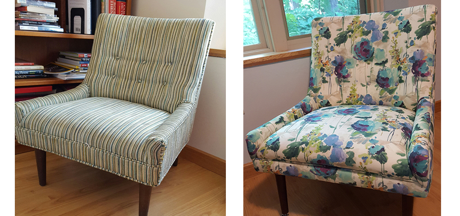 Reupholstry and wood refinishing