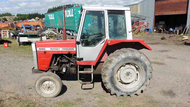 Tractor parts and machinery in the Manawatu Tractor Dismantlers yard