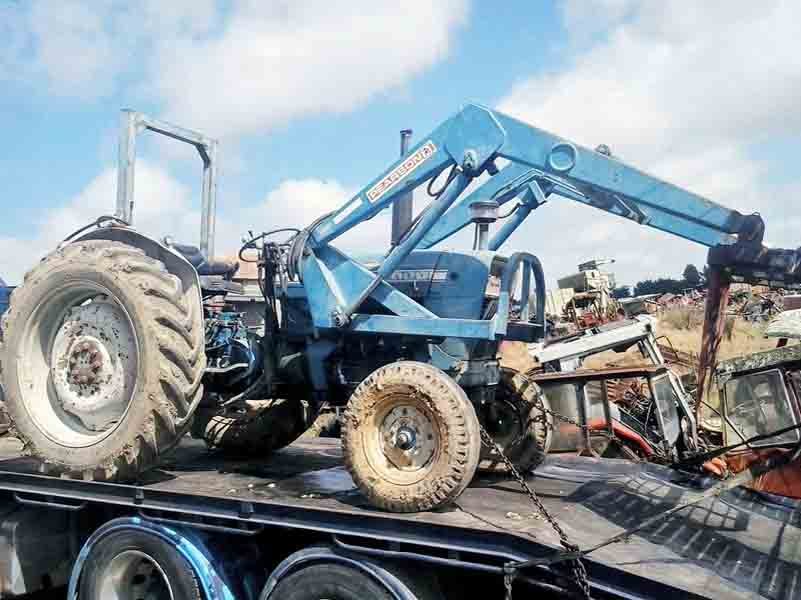 Tractor parts and machinery in the Manawatu Tractor Dismantlers yard