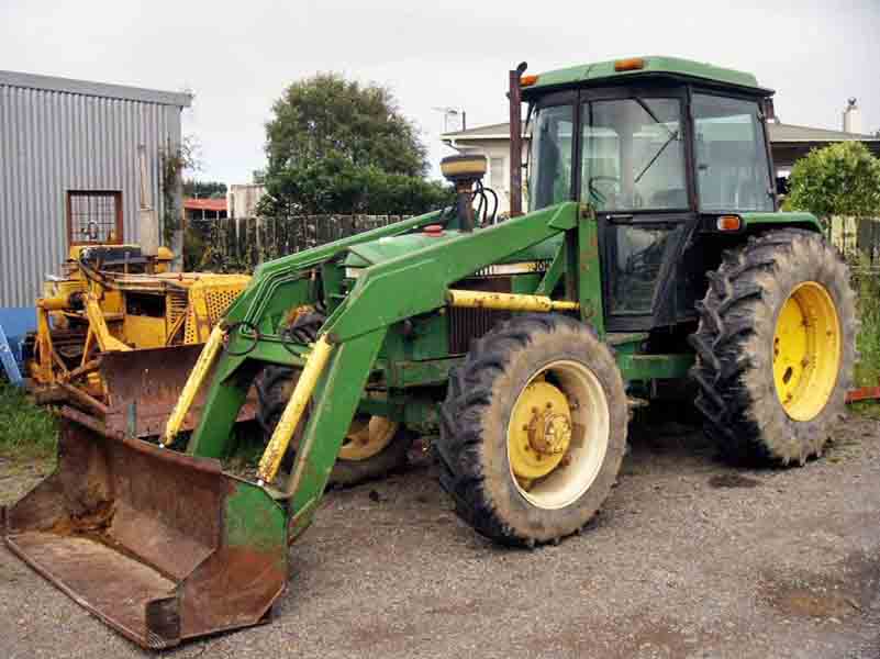 Tractor parts and machinery in the Manawatu Tractor Dismantlers yard