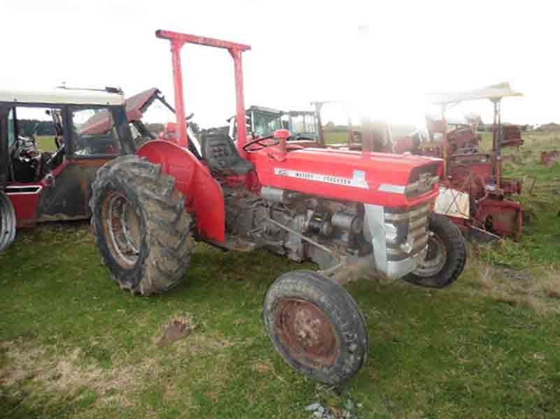 Tractor parts and machinery in the Manawatu Tractor Dismantlers yard