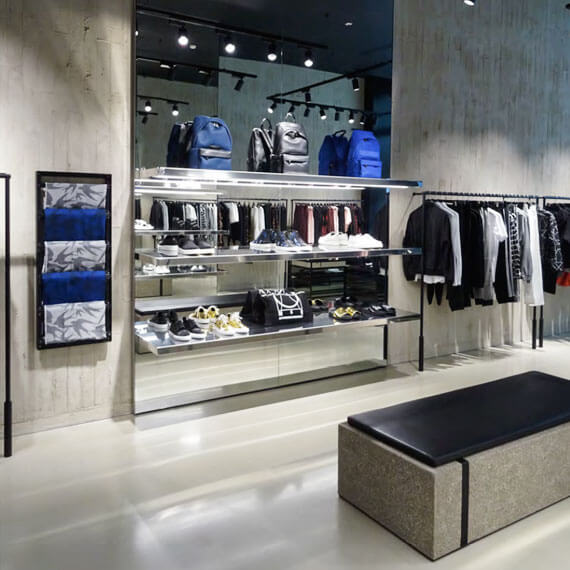 Polished concrete floor inside MCQ Westfield store