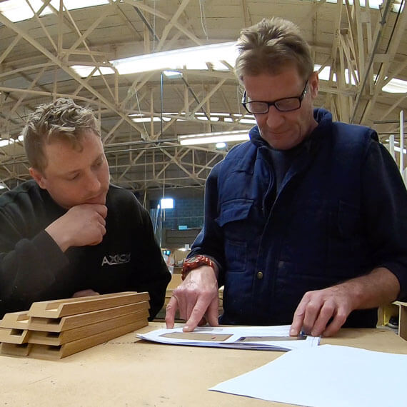 Workers planning job specifications 