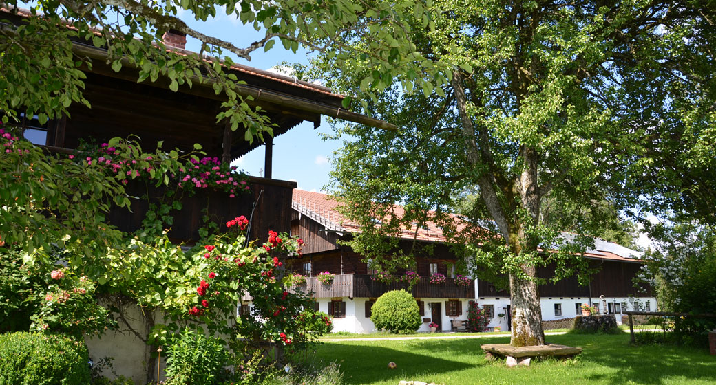 Hofgut Heimkreit vor den Bergen