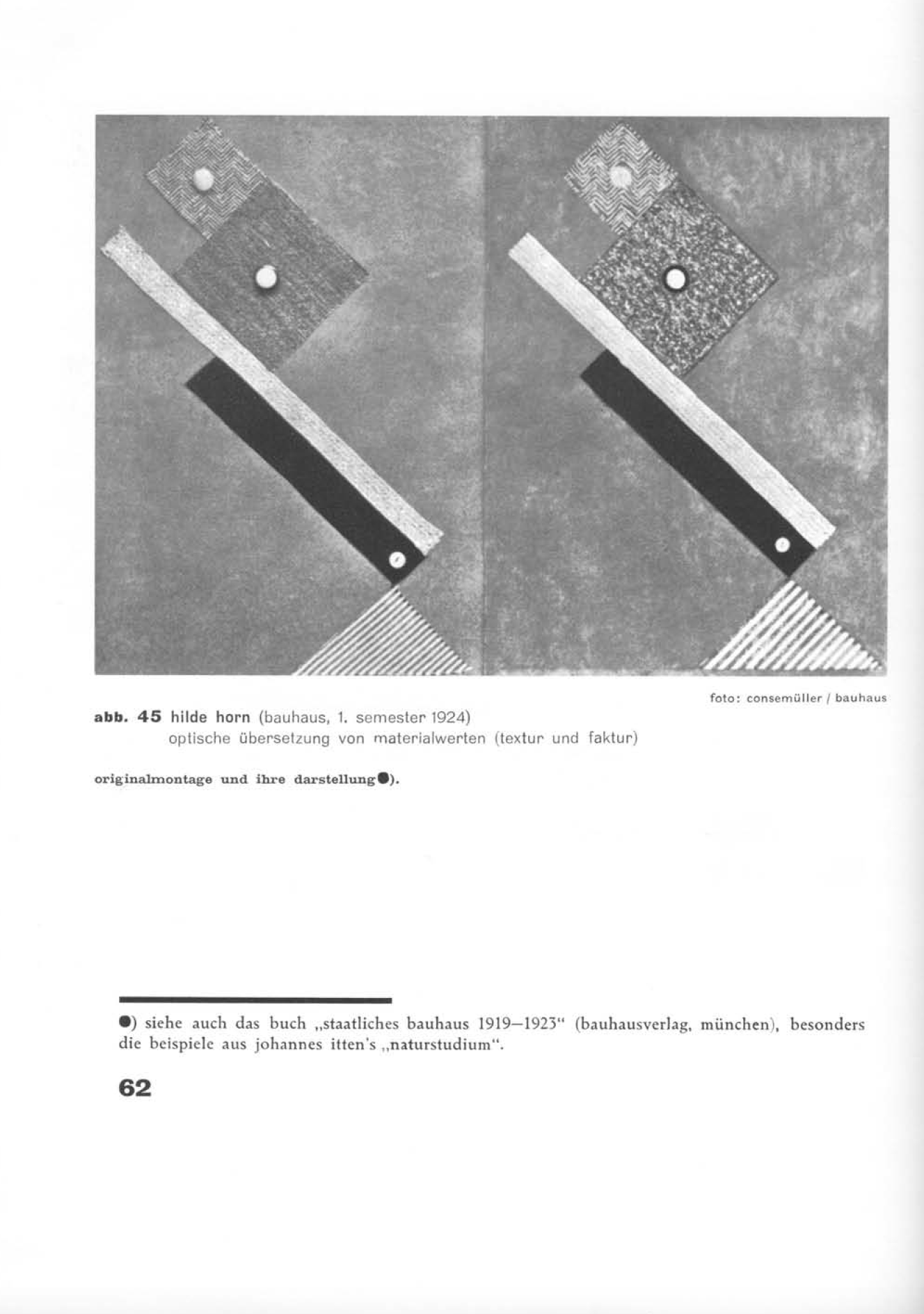 Hilde Horn, optische Übersetzung von Materialwerten Abb. Baushausbuch 14 Hilde Horn, optische Übersetzung von Materialwerten Abb. Baushausbuch 14