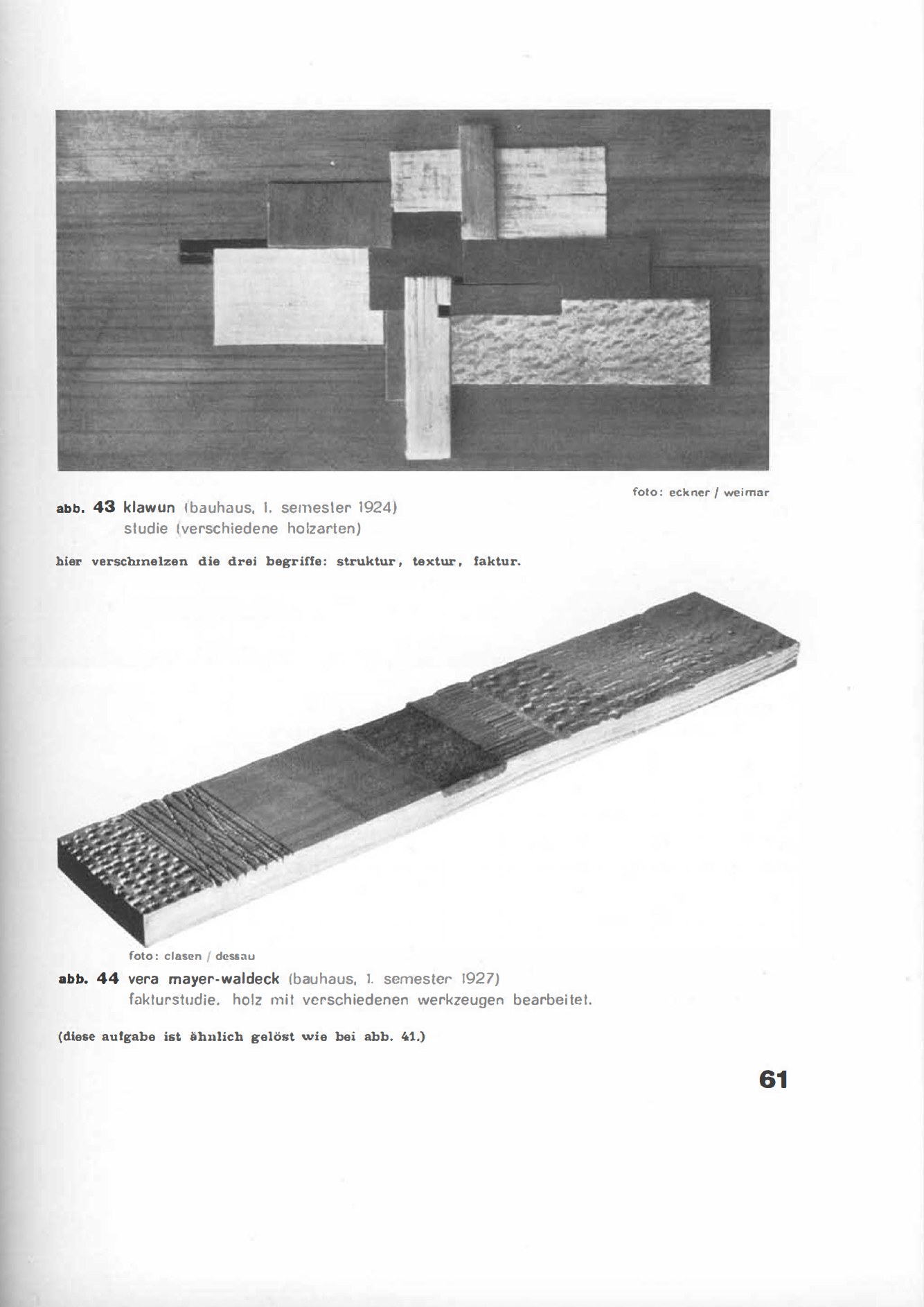 Klawun & Vera Meyer-Waldeck, Fakturstudien. Abb. Baushausbuch 14 Klawun & Vera Meyer-Waldeck, Fakturstudien. Abb. Baushausbuch 14