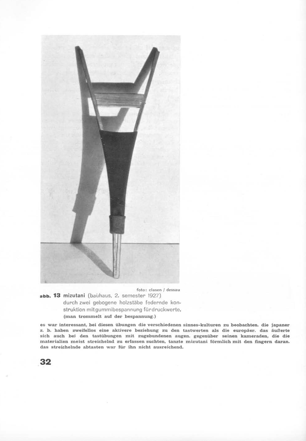 Mizutani, Federnde Konstruktion. Foto: Clasen. Abb. Bauhausbuch 14 Mizutani, Federnde Konstruktion. Foto: Clasen. Abb. Bauhausbuch 14