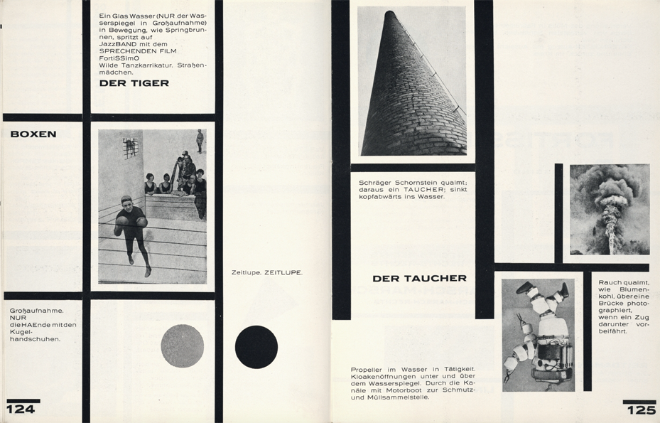 László Moholy-Nagy, Filmskizzen zu „Dynamik der Groß-Stadt. Bauhaus-Buch Band 8 László Moholy-Nagy, Filmskizzen zu „Dynamik der Groß-Stadt. Bauhaus-Buch Band 8