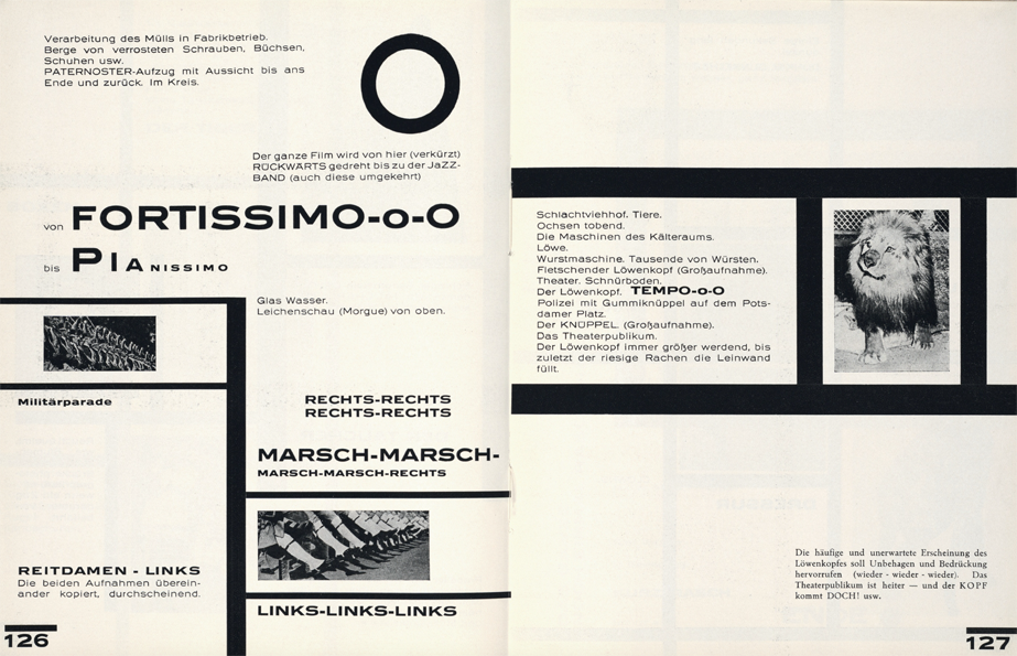 László Moholy-Nagy, Filmskizzen zu „Dynamik der Groß-Stadt. Bauhaus-Buch Band 8 László Moholy-Nagy, Filmskizzen zu „Dynamik der Groß-Stadt. Bauhaus-Buch Band 8