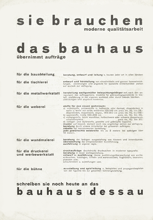 Rückseite Bauhaus Zeitschrift 2-3 1928 Rückseite der Bauhaus Zeitschrift 2-3 1928