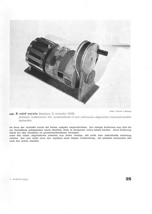 Rudolf Marwitz, Tasttrommel. Foto: Clasen. Abb. Bauhausbuch 14 Rudolf Marwitz, Tasttrommel. Foto: Clasen. Abb. Bauhausbuch 14