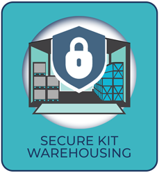 secure kit warehousing icon