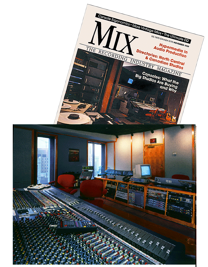 Mix Magazine cover and the AD Productions control room