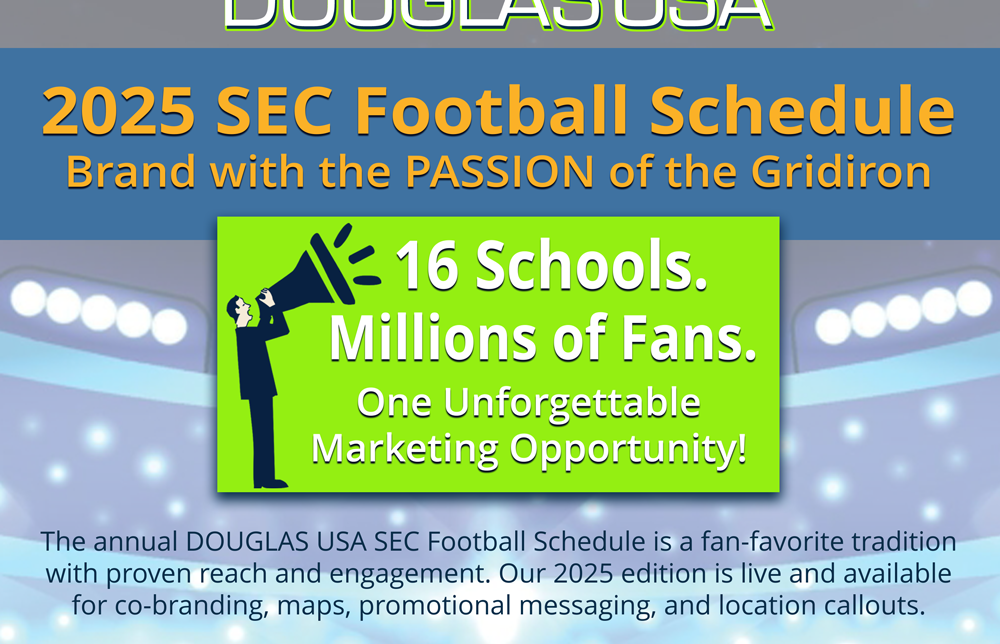 SEC Football Schedules branded by DOUGLAS USA