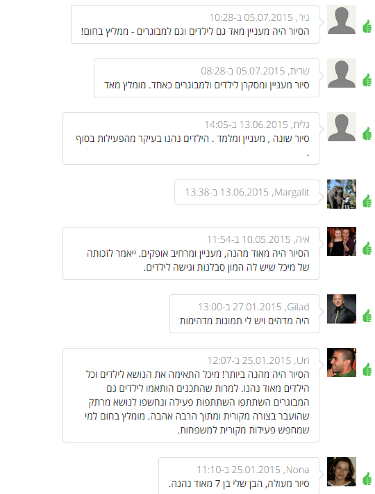 המלצה על סיור של מיכל קרק
