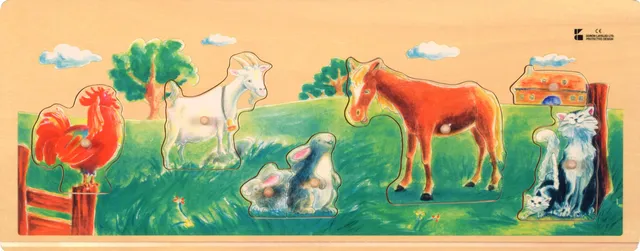 פזל חיות חווה כפתור עץ