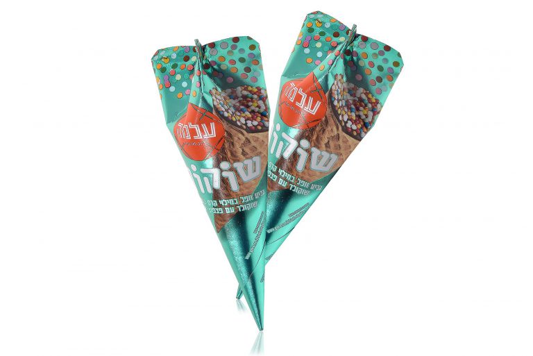 שוקון - גביע ופל במילוי קרם בטעם שוקולד עם פצפוצים. מארז 12 יחידות