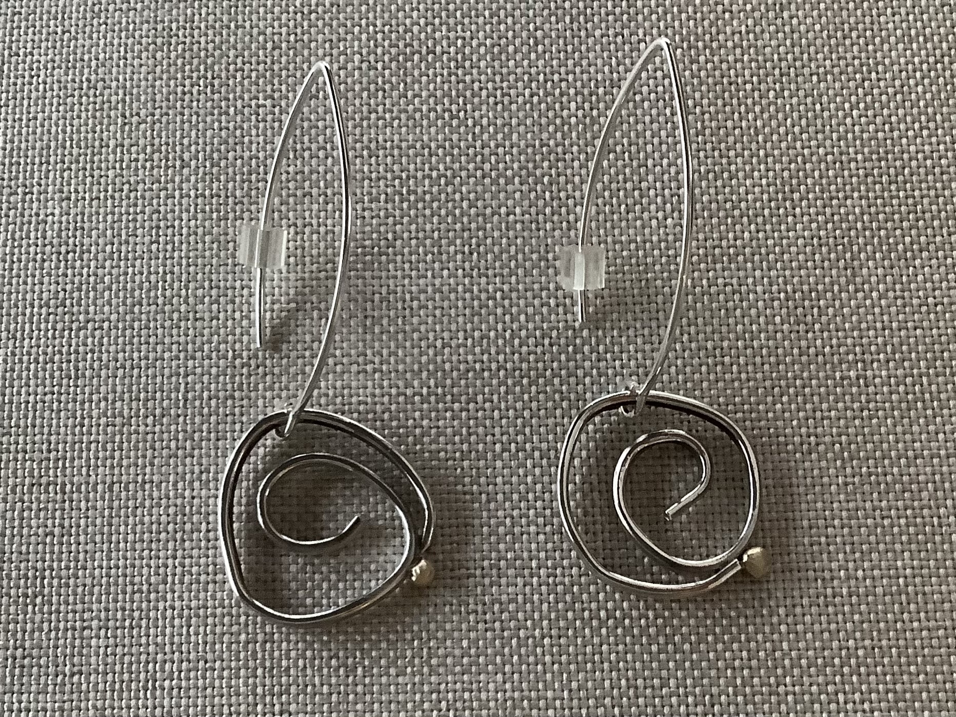 Earrings by Elisabeth Soppelsa - Sterling Silver, 14 K Gold