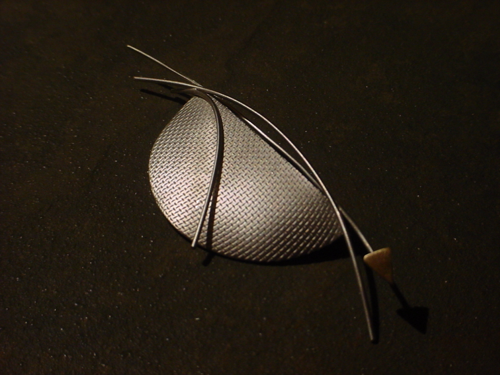Brooch by Elisabeth Soppelsa - Sterling Silver and 14 K Gold