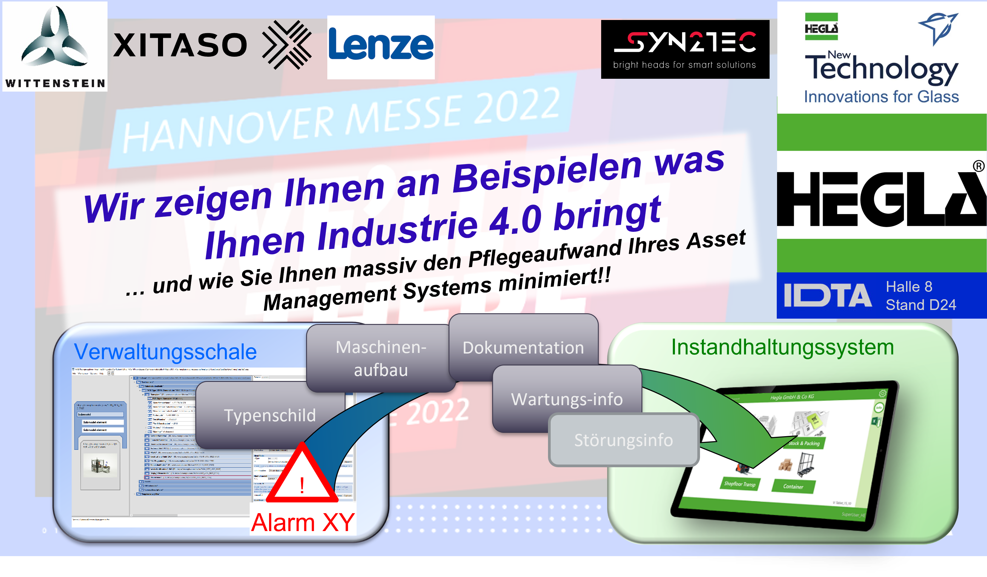 Verwaltungschale in der PraxisShowcase der IDTA auf Hannover Messe und Automatica 2022
