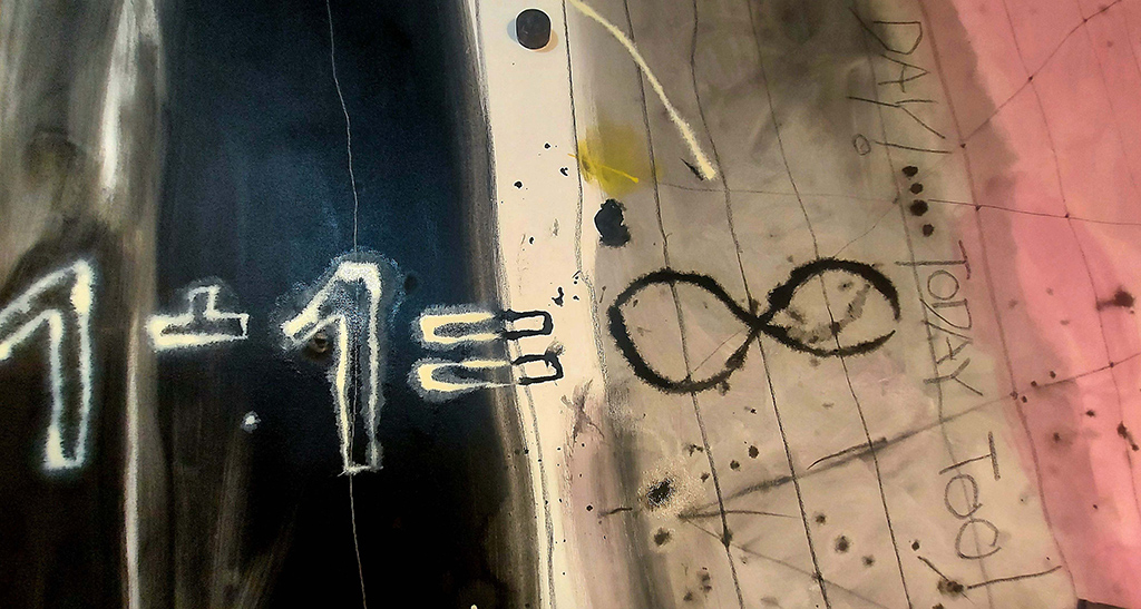 Scrolls /Notes,Series. DETAILS from a 10 Meters X 220 cm. Oil on Canvas .2023-2024 ​ — 7
