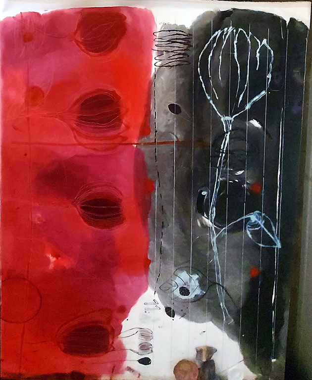 Scrolls /Notes 02 Series.DETAILS from a 10 MetersX220 cm. Oil on Canvas 2023-2024 — 1