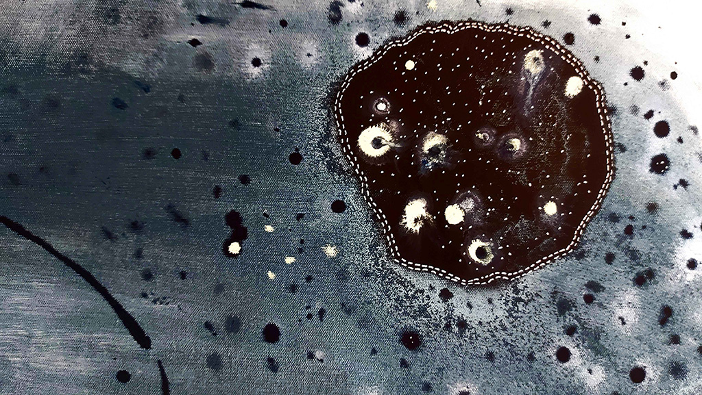 Scrolls /Notes,Series. DETAILS from a 10 Meters X 220 cm. Oil on Canvas .2023-2024 ​ — 3