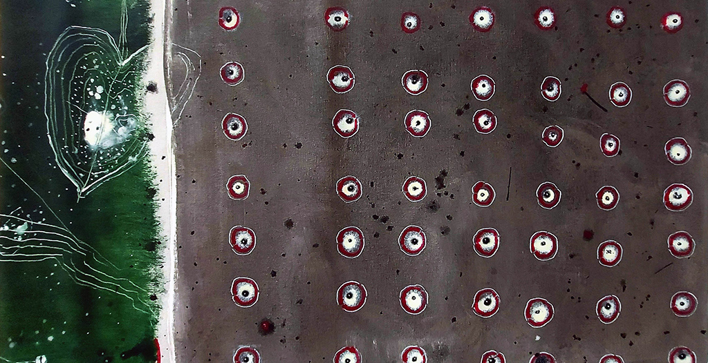 Scrolls /Notes,Series. DETAILS from a 10 Meters X 220 cm. Oil on Canvas .2023-2024 ​ — 17
