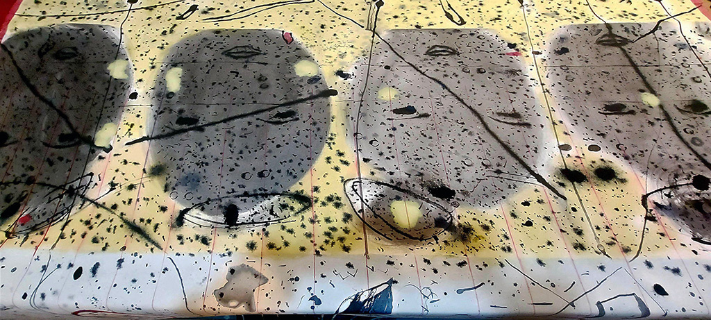Scrolls /Notes,Series. DETAILS from a 10 Meters X 220 cm. Oil on Canvas .2023-2024 ​ — 30