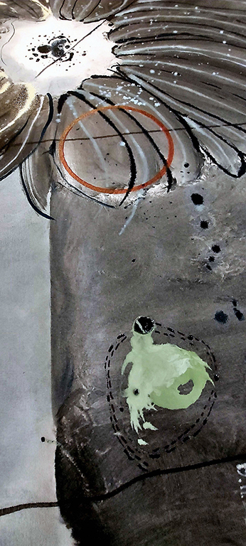 Scrolls /Notes 02 Series.DETAILS from a 10 MetersX220 cm. Oil on Canvas 2023-2024 — 5
