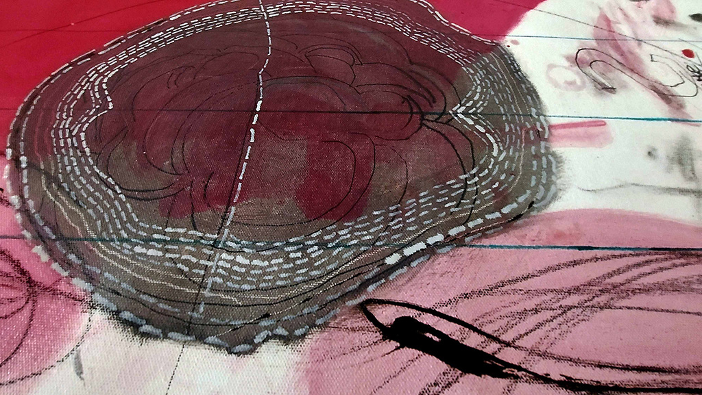 Scrolls /Notes,Series. DETAILS from a 10 Meters X 220 cm. Oil on Canvas .2023-2024 ​ — 8