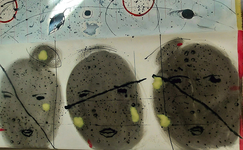 Scrolls /Notes,Series. DETAILS from a 10 Meters X 220 cm. Oil on Canvas .2023-2024 ​ — 21