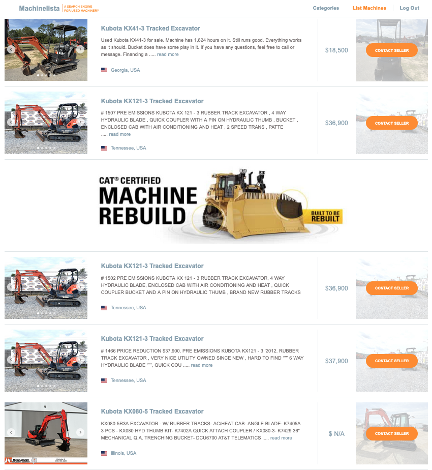 Machinelista used machinery listings