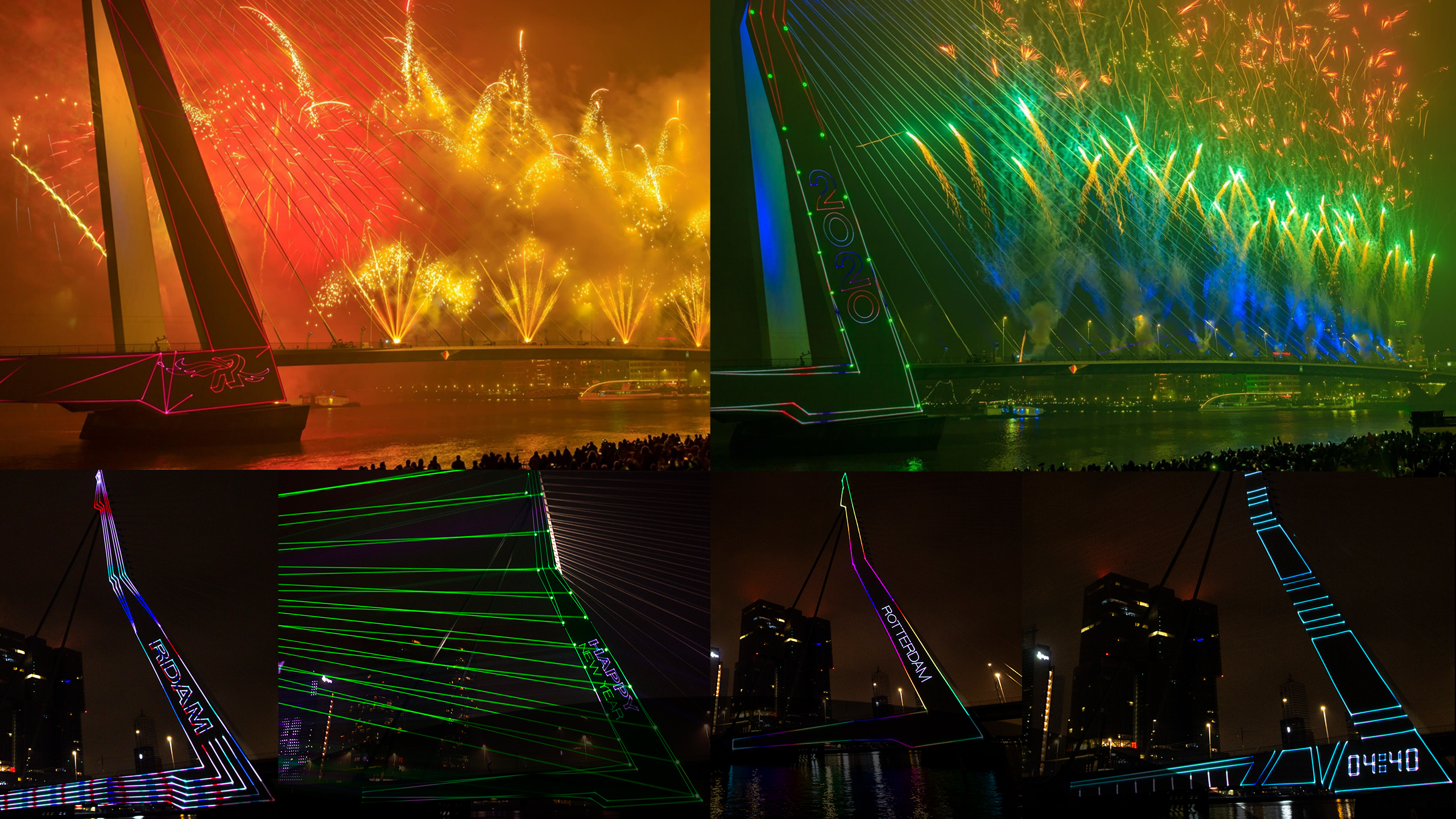 National NYE Rotterdam – Fireworks / Mapping Erasmusbrug