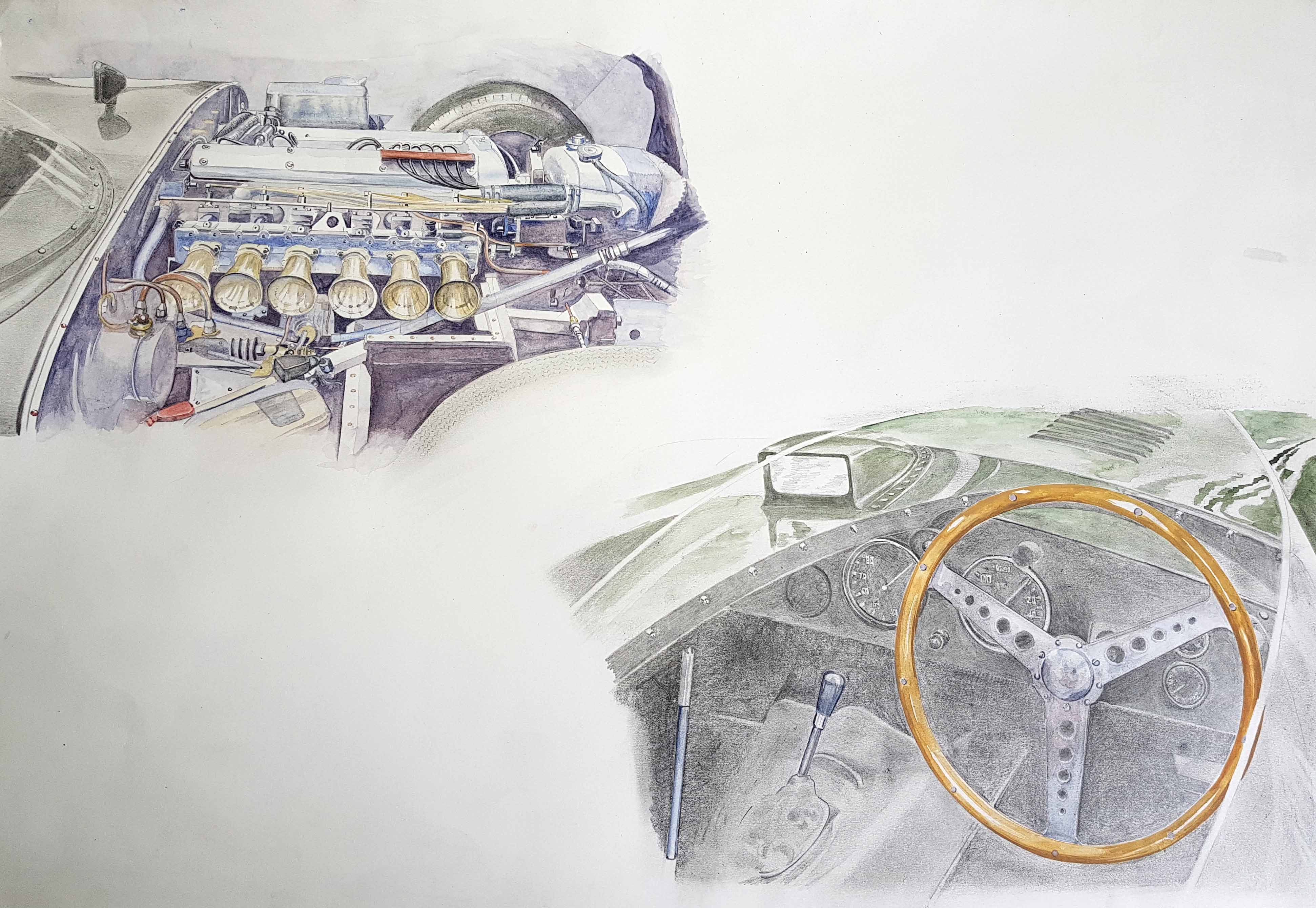 Personalised Aston Martin & Jaguar paintings.