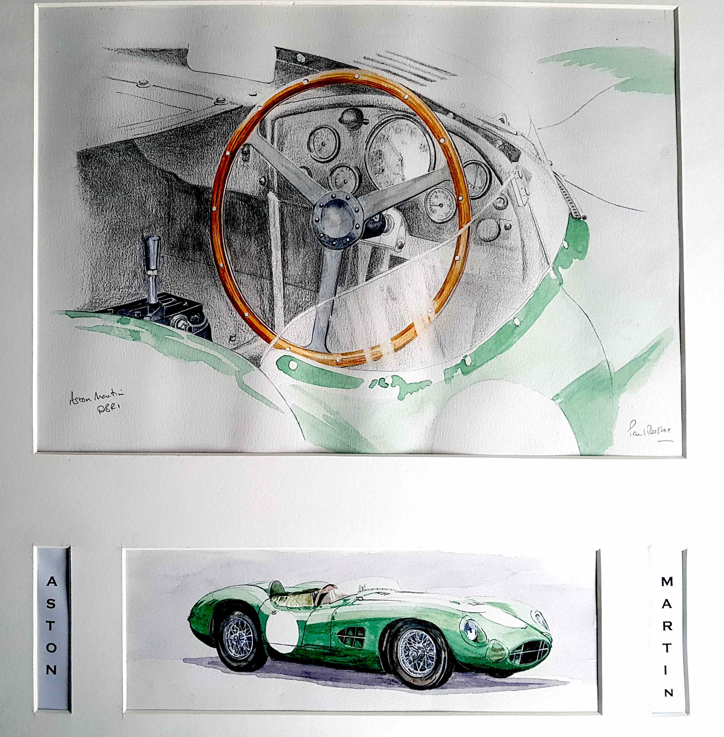 Personalised Aston Martin & Jaguar paintings.