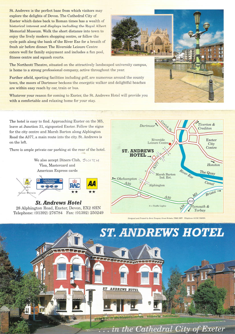 St Andrews Hotel Exeter Devon