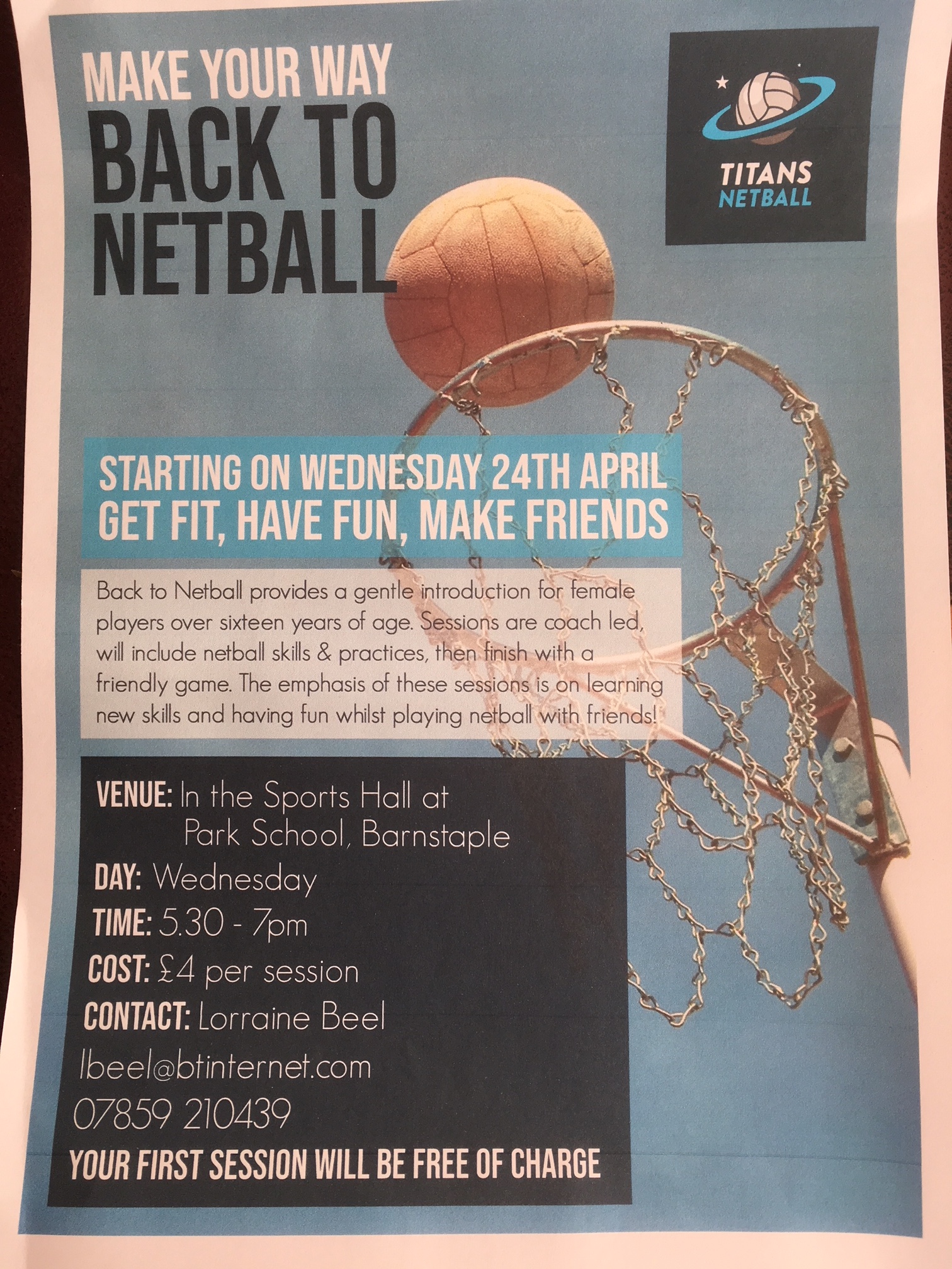 Back To Netball starting at Titans