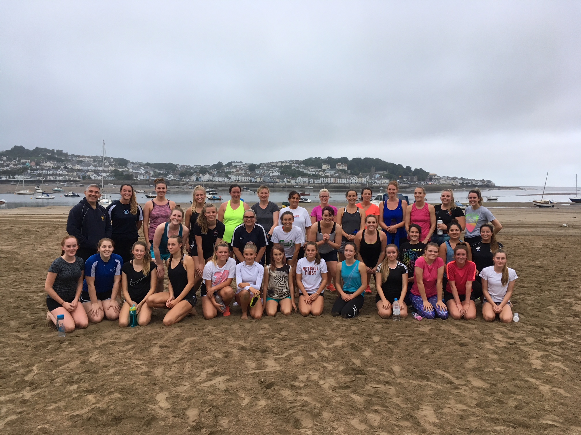 Beach fitness for titans during the summer holidays. 