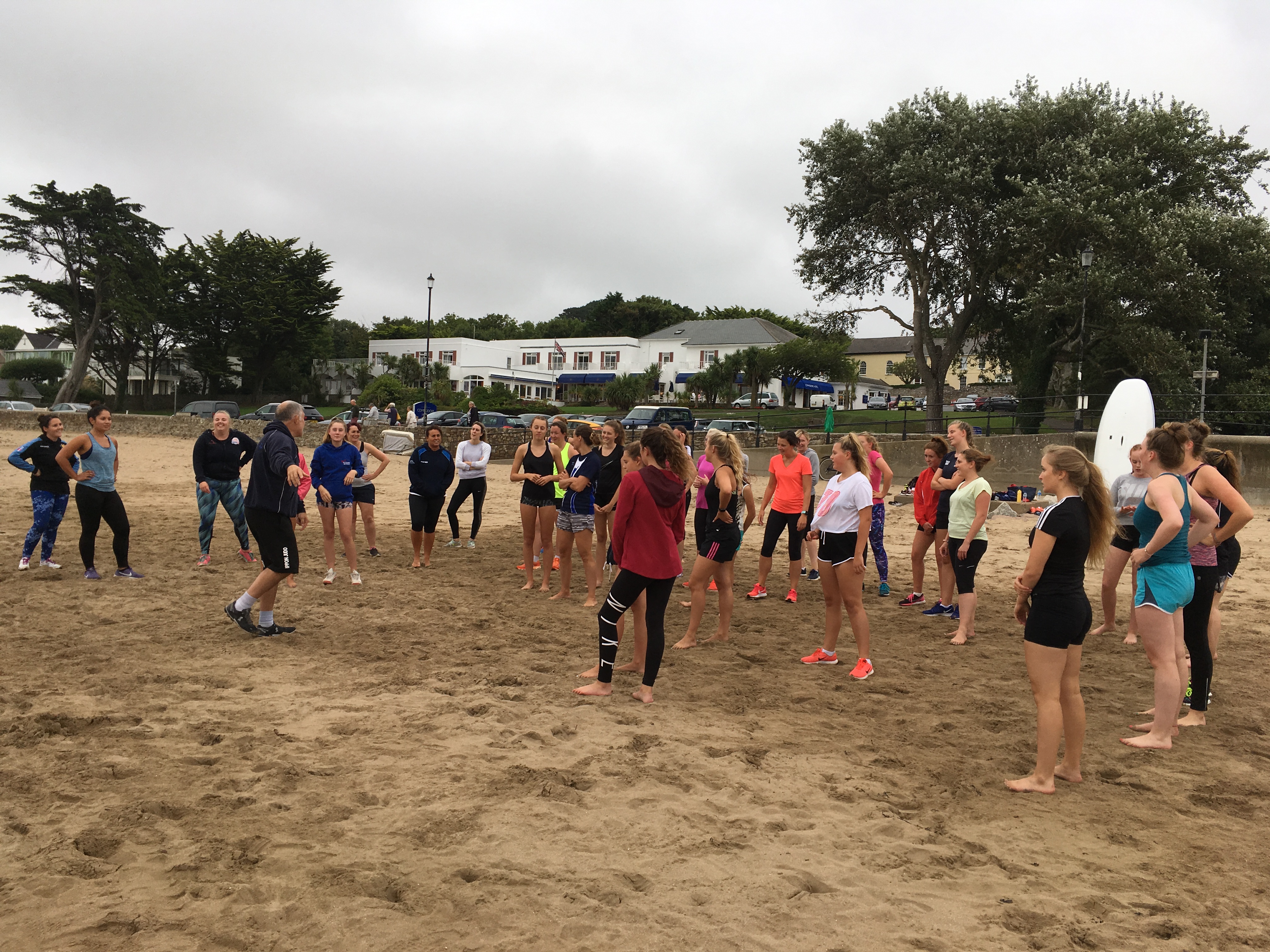 Beach fitness for titans during the summer holidays. 