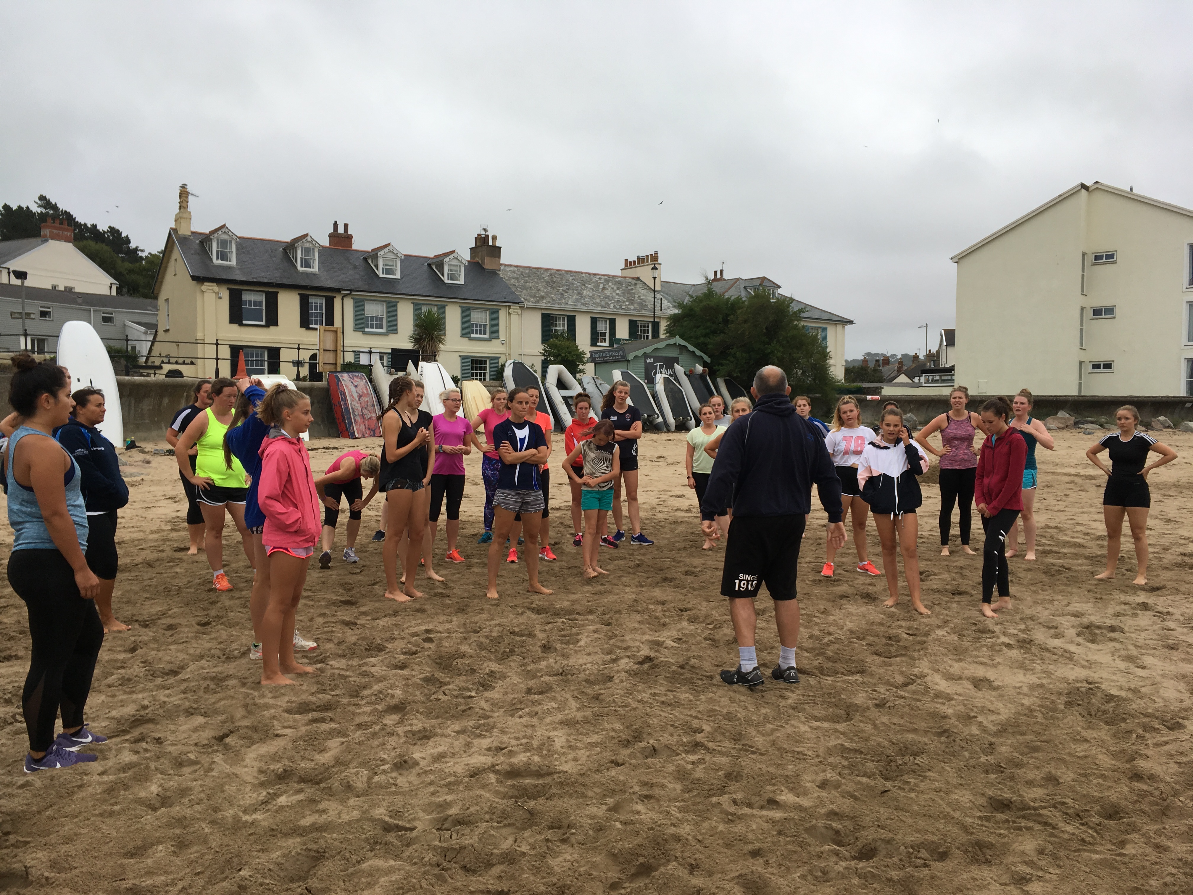 Beach fitness for titans during the summer holidays. 