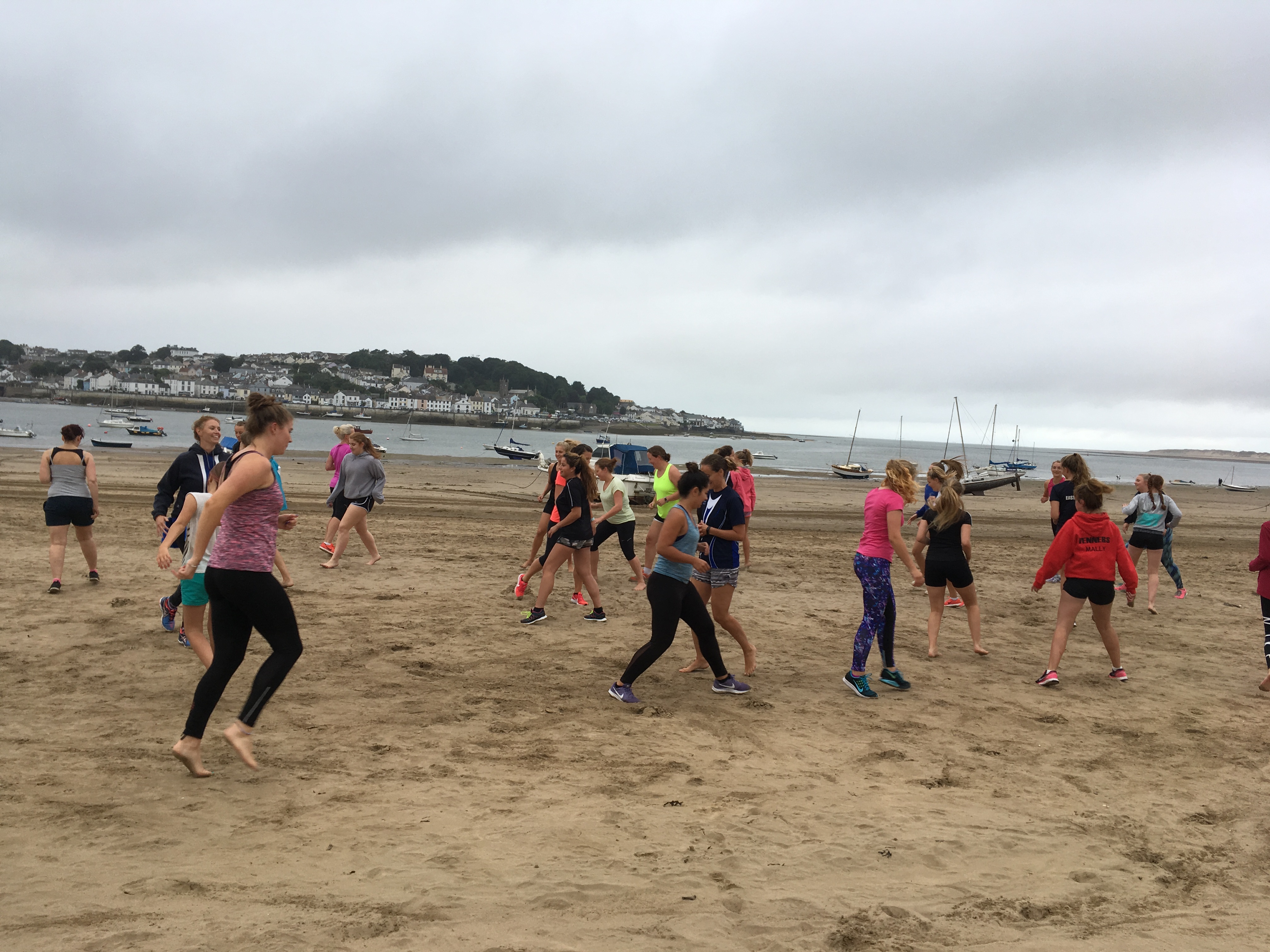 Beach fitness for titans during the summer holidays. 
