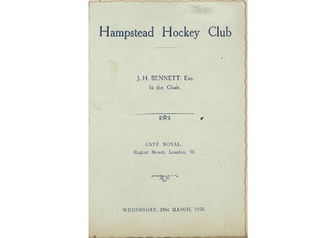 1920 Dinner Card