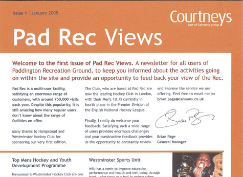 2005 PRG Courtneys Newsletter Youth Development Jan 2005