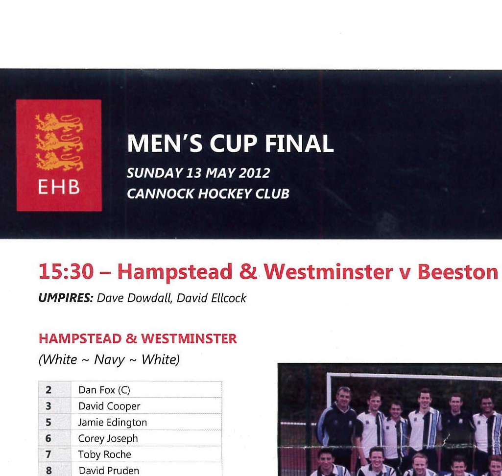2012 Cup Final Teams 13.5.12