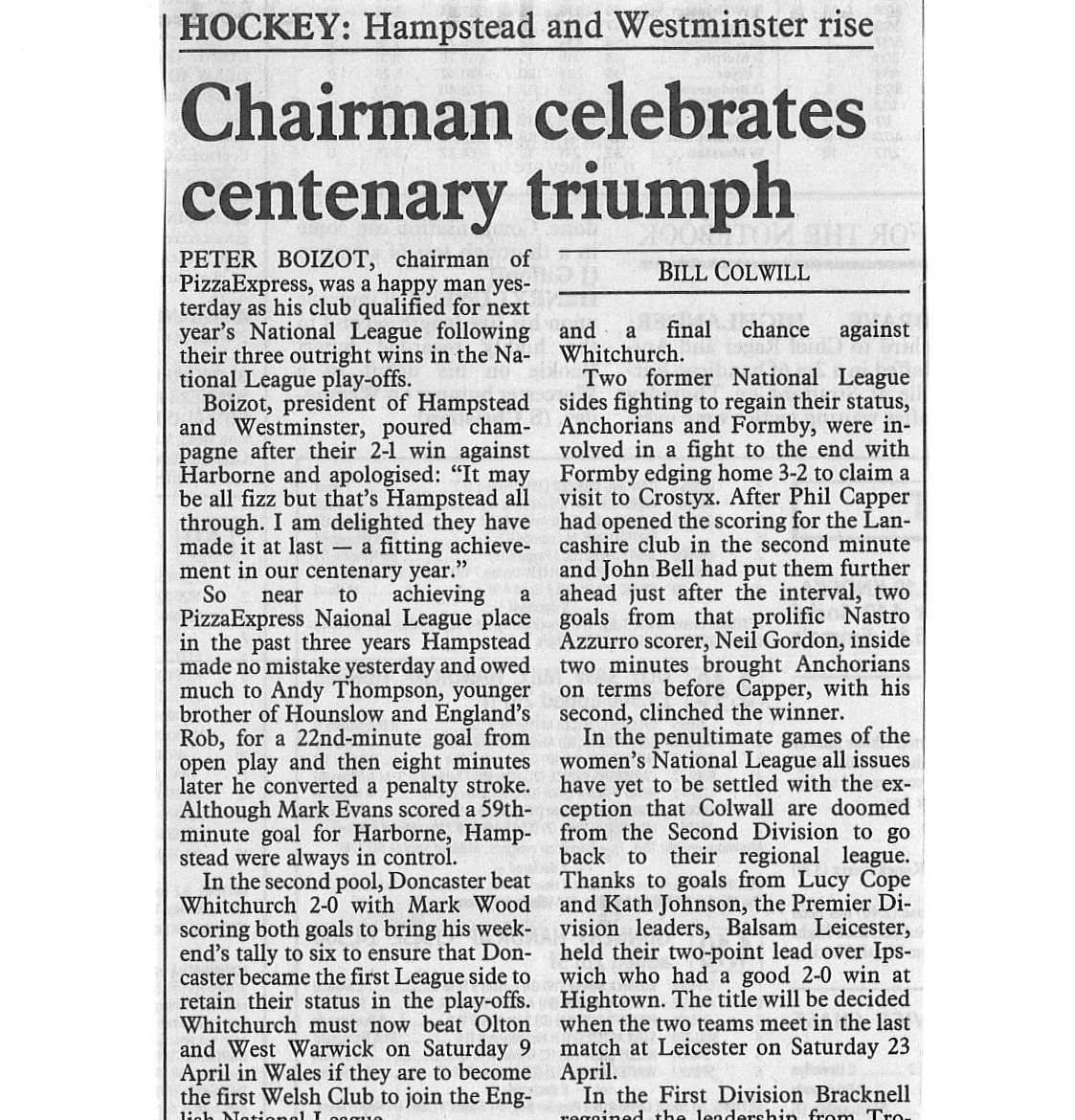 1994 Play Offs Independent Report