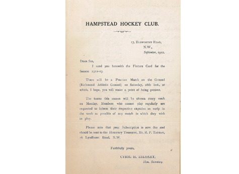 1912 Start of Season Notice